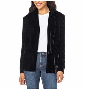 Well‎ Worn Womens Faux Velvet Holiday Jacket Blazer Black Medium NWT